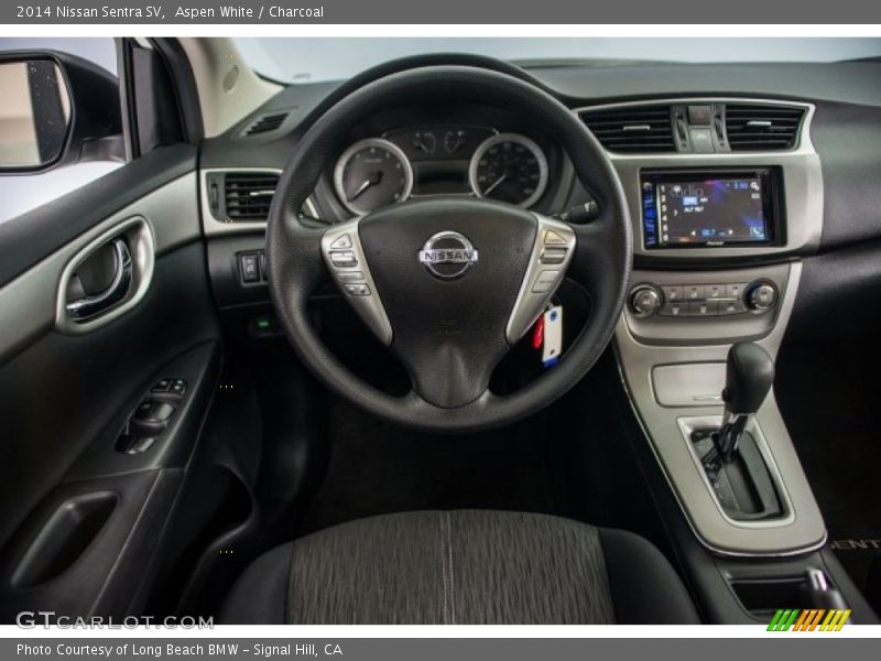 Aspen White / Charcoal 2014 Nissan Sentra SV
