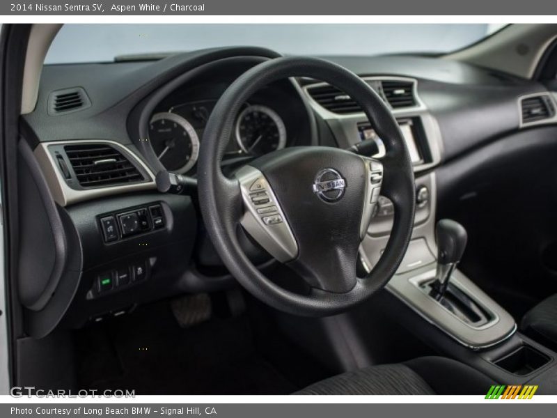Aspen White / Charcoal 2014 Nissan Sentra SV