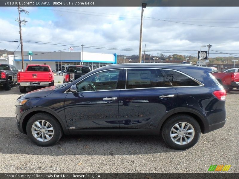 Blaze Blue / Stone Beige 2018 Kia Sorento LX AWD