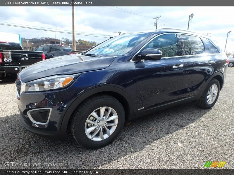 Blaze Blue / Stone Beige 2018 Kia Sorento LX AWD