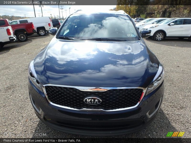 Blaze Blue / Stone Beige 2018 Kia Sorento LX AWD