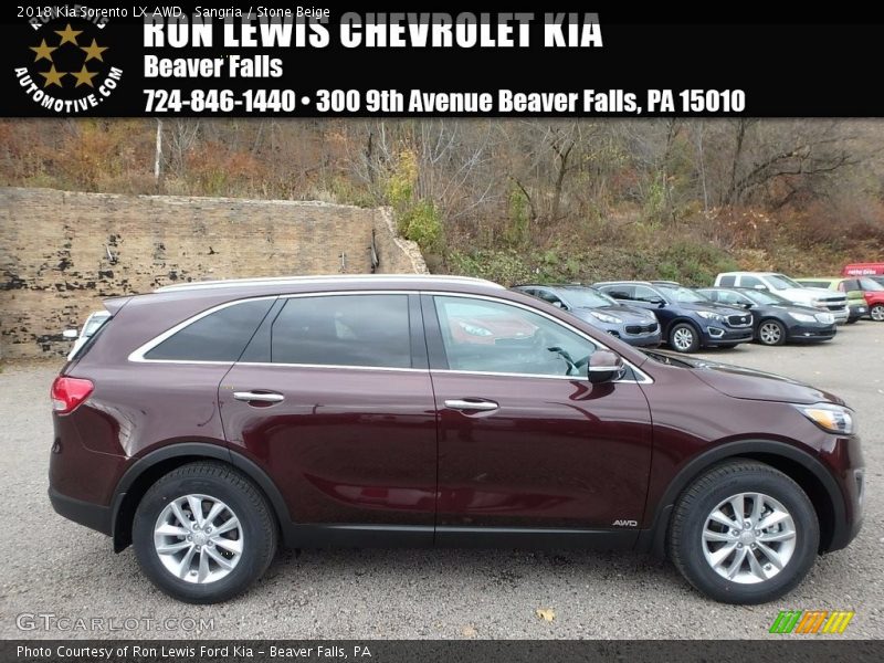 Sangria / Stone Beige 2018 Kia Sorento LX AWD