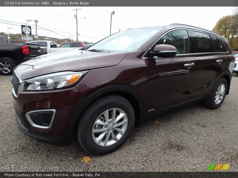 Sangria / Stone Beige 2018 Kia Sorento LX AWD