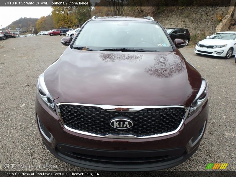 Sangria / Stone Beige 2018 Kia Sorento LX AWD