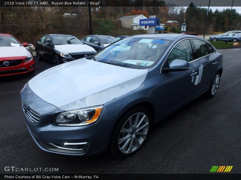 Mussel Blue Metallic / Beige 2018 Volvo S60 T5 AWD