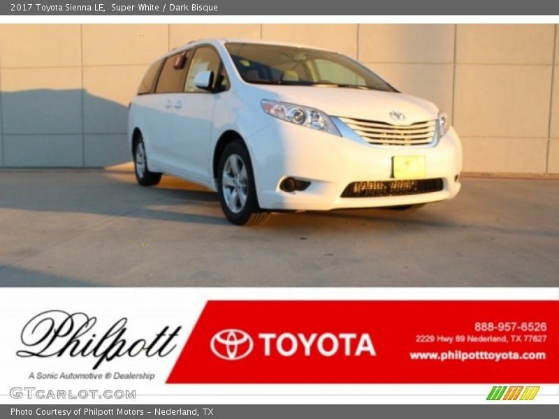 Super White / Dark Bisque 2017 Toyota Sienna LE