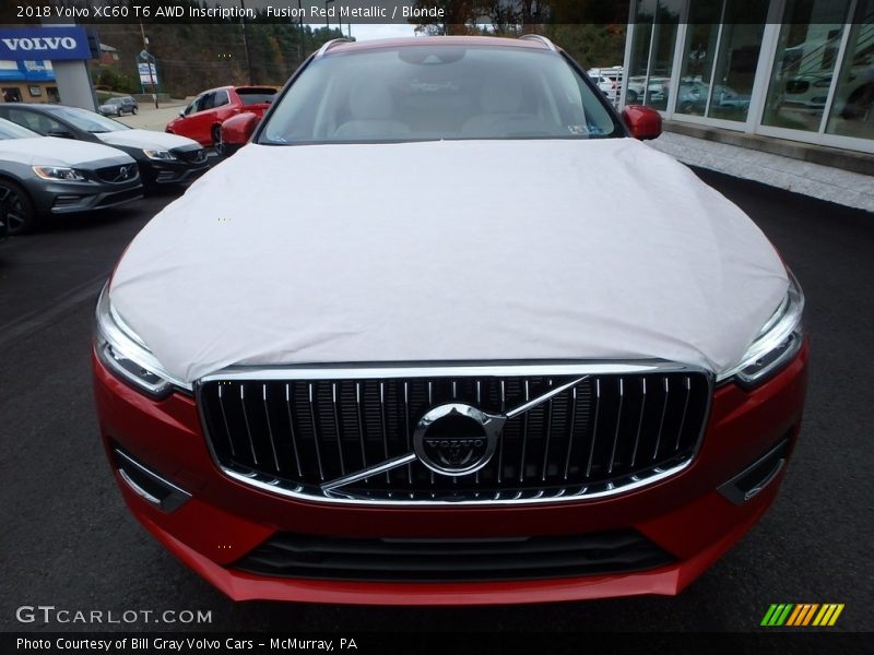 Fusion Red Metallic / Blonde 2018 Volvo XC60 T6 AWD Inscription