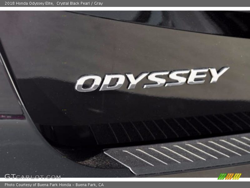 Crystal Black Pearl / Gray 2018 Honda Odyssey Elite