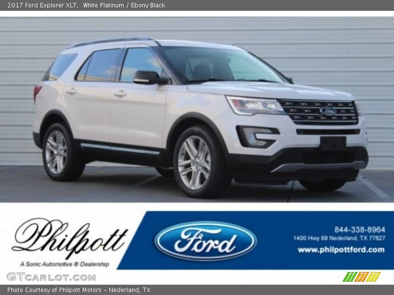 White Platinum / Ebony Black 2017 Ford Explorer XLT