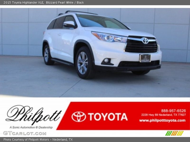 Blizzard Pearl White / Black 2015 Toyota Highlander XLE
