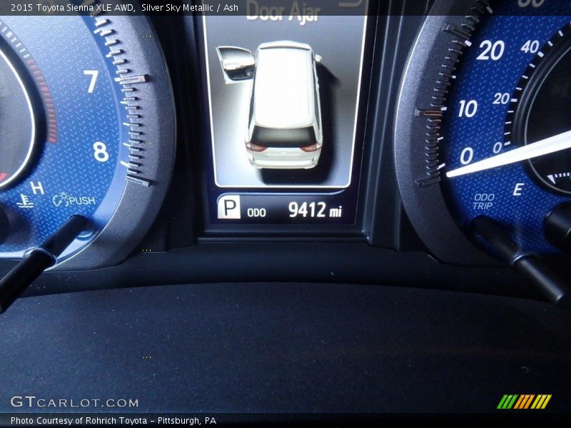 Silver Sky Metallic / Ash 2015 Toyota Sienna XLE AWD