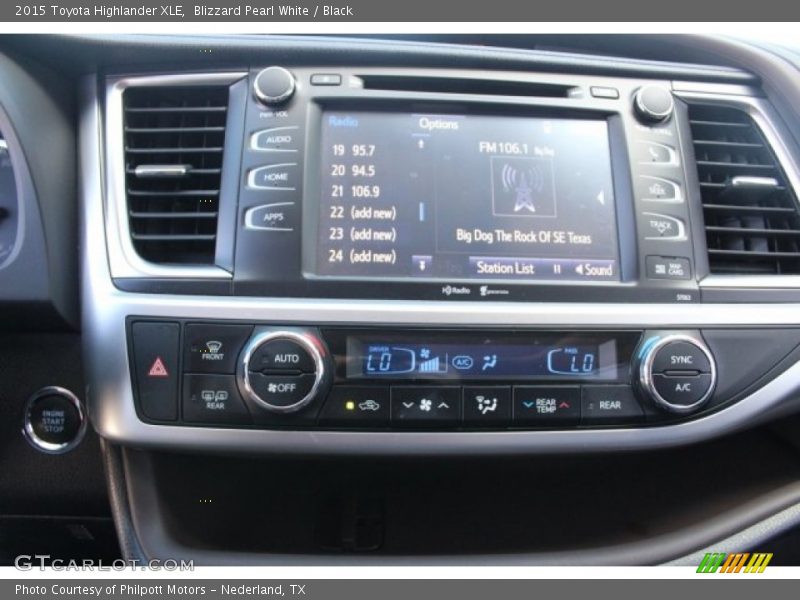 Blizzard Pearl White / Black 2015 Toyota Highlander XLE