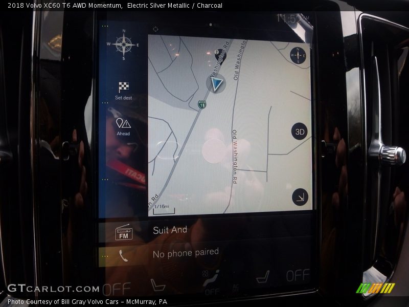 Electric Silver Metallic / Charcoal 2018 Volvo XC60 T6 AWD Momentum