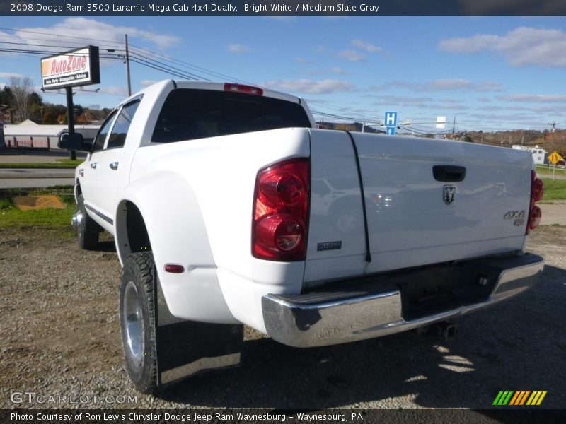Bright White / Medium Slate Gray 2008 Dodge Ram 3500 Laramie Mega Cab 4x4 Dually