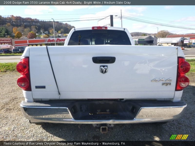 Bright White / Medium Slate Gray 2008 Dodge Ram 3500 Laramie Mega Cab 4x4 Dually