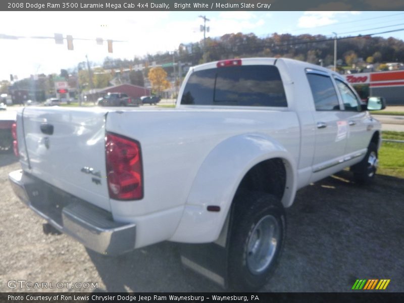 Bright White / Medium Slate Gray 2008 Dodge Ram 3500 Laramie Mega Cab 4x4 Dually