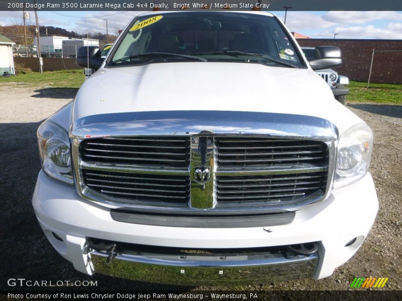 Bright White / Medium Slate Gray 2008 Dodge Ram 3500 Laramie Mega Cab 4x4 Dually