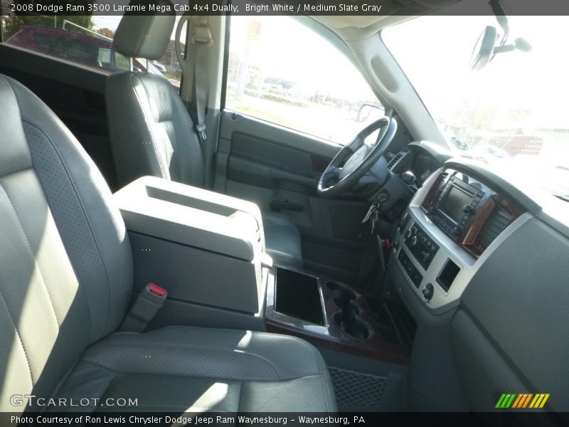 Bright White / Medium Slate Gray 2008 Dodge Ram 3500 Laramie Mega Cab 4x4 Dually