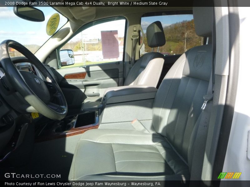 Bright White / Medium Slate Gray 2008 Dodge Ram 3500 Laramie Mega Cab 4x4 Dually