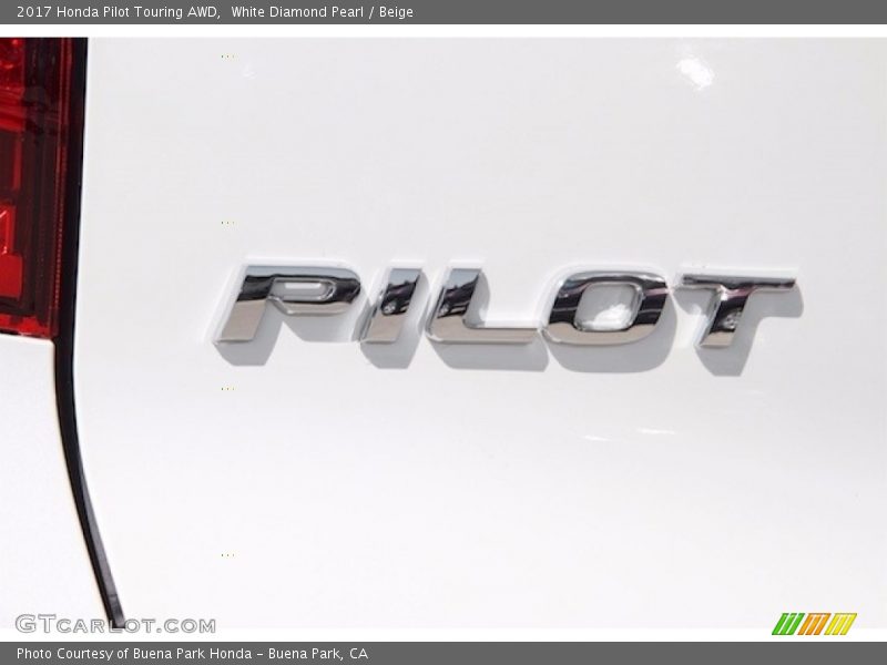 White Diamond Pearl / Beige 2017 Honda Pilot Touring AWD