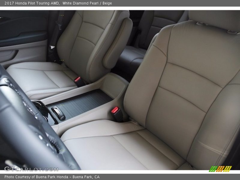 White Diamond Pearl / Beige 2017 Honda Pilot Touring AWD