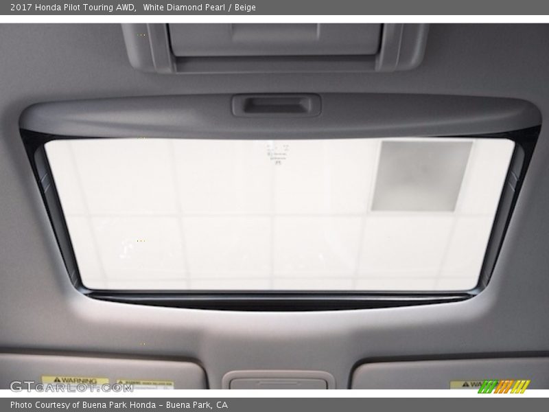 White Diamond Pearl / Beige 2017 Honda Pilot Touring AWD