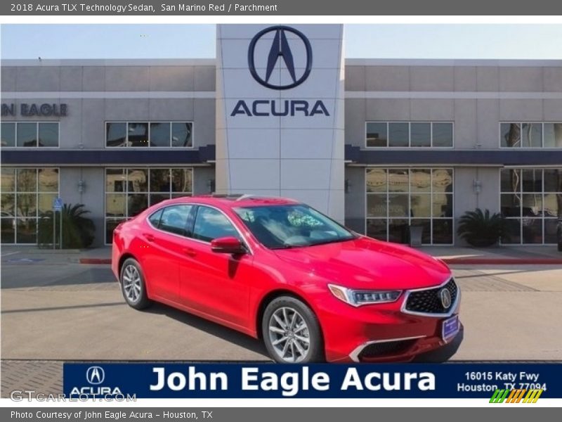 San Marino Red / Parchment 2018 Acura TLX Technology Sedan