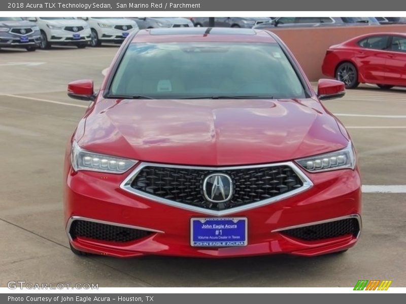 San Marino Red / Parchment 2018 Acura TLX Technology Sedan