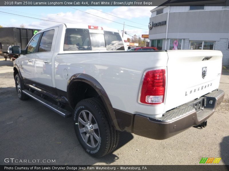 Pearl White / Brown/Light Frost Beige 2018 Ram 2500 Laramie Longhorn Crew Cab 4x4