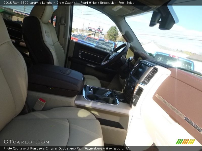 Pearl White / Brown/Light Frost Beige 2018 Ram 2500 Laramie Longhorn Crew Cab 4x4