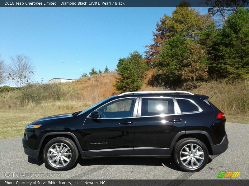 Diamond Black Crystal Pearl / Black 2018 Jeep Cherokee Limited