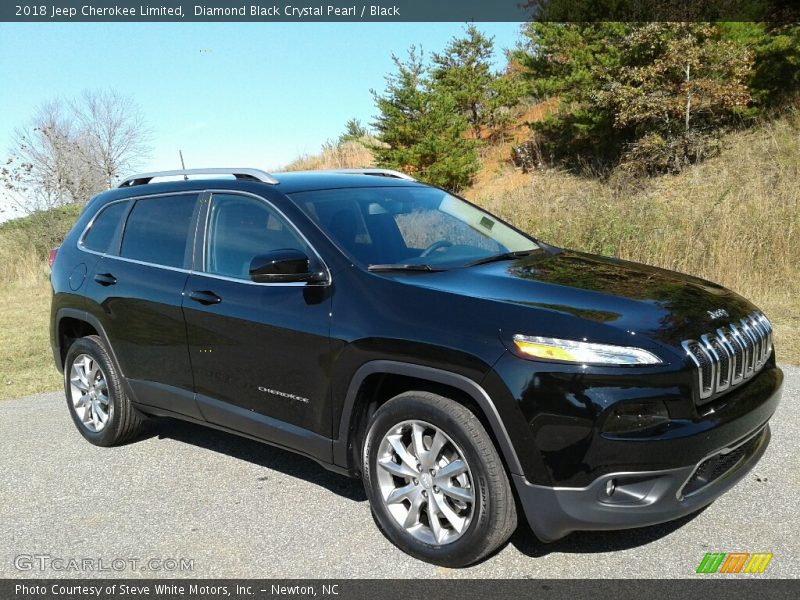 Diamond Black Crystal Pearl / Black 2018 Jeep Cherokee Limited