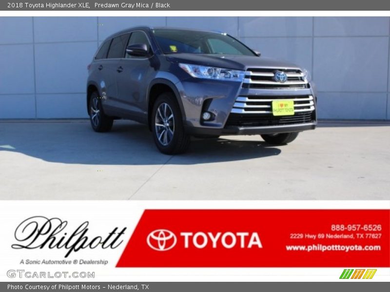 Predawn Gray Mica / Black 2018 Toyota Highlander XLE