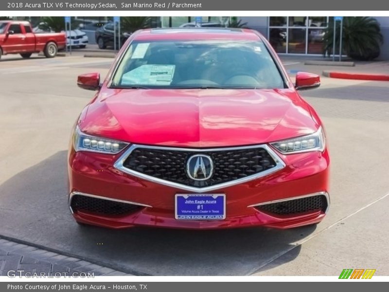 San Marino Red / Parchment 2018 Acura TLX V6 Technology Sedan