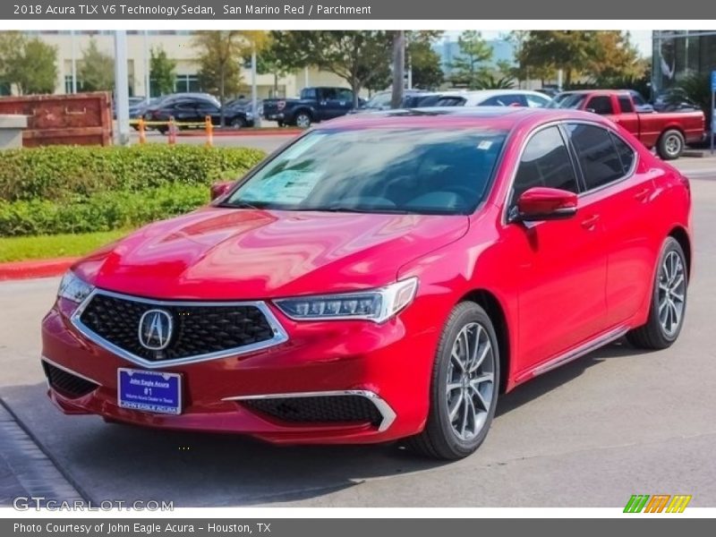 San Marino Red / Parchment 2018 Acura TLX V6 Technology Sedan