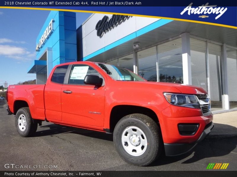 Red Hot / Jet Black/Dark Ash 2018 Chevrolet Colorado WT Extended Cab 4x4