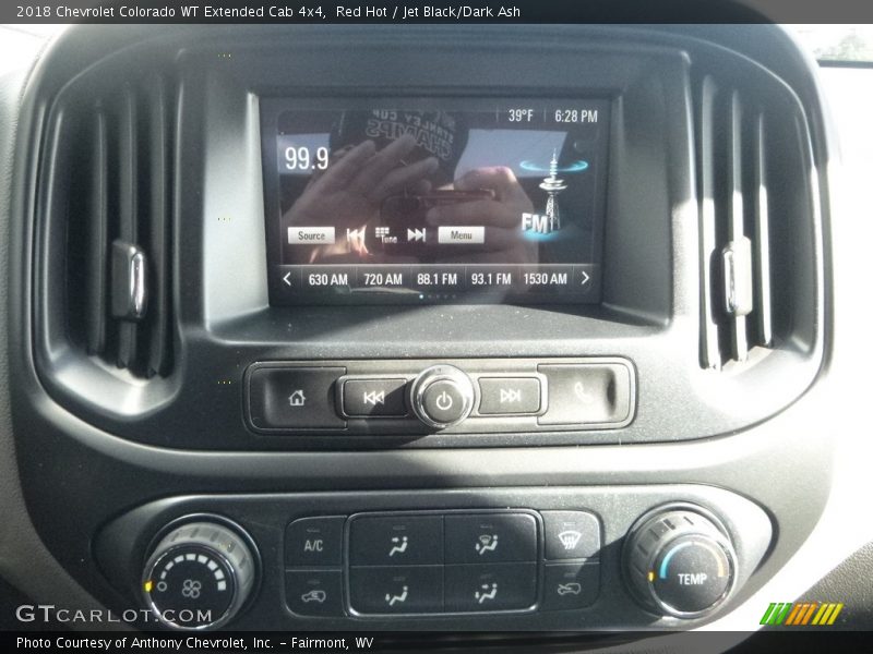 Red Hot / Jet Black/Dark Ash 2018 Chevrolet Colorado WT Extended Cab 4x4