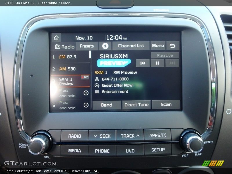 Clear White / Black 2018 Kia Forte LX