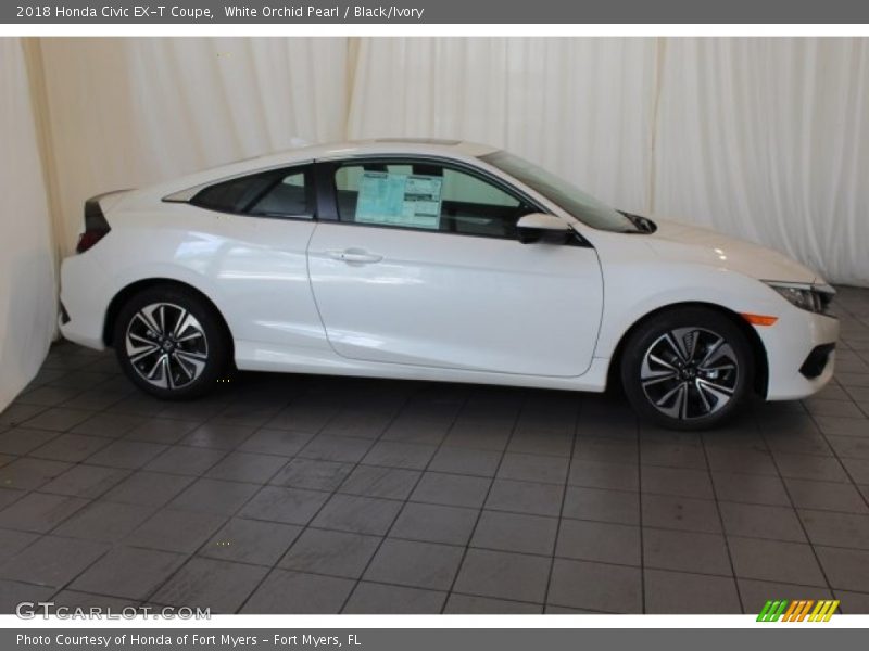 White Orchid Pearl / Black/Ivory 2018 Honda Civic EX-T Coupe