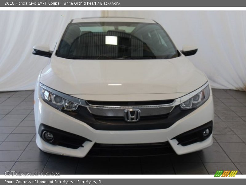 White Orchid Pearl / Black/Ivory 2018 Honda Civic EX-T Coupe