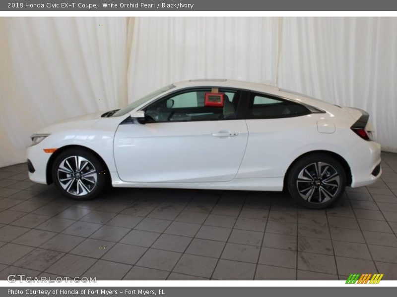 White Orchid Pearl / Black/Ivory 2018 Honda Civic EX-T Coupe