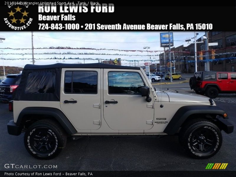 Tank / Black 2016 Jeep Wrangler Unlimited Sport 4x4