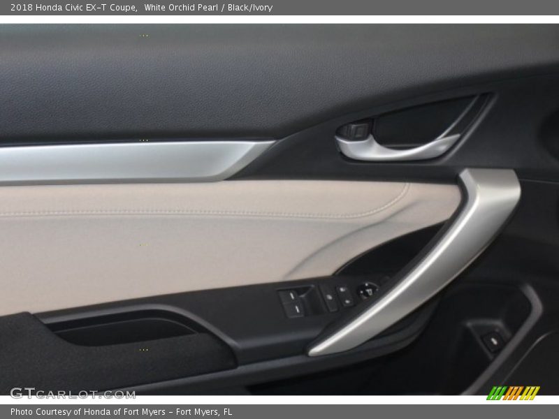 White Orchid Pearl / Black/Ivory 2018 Honda Civic EX-T Coupe