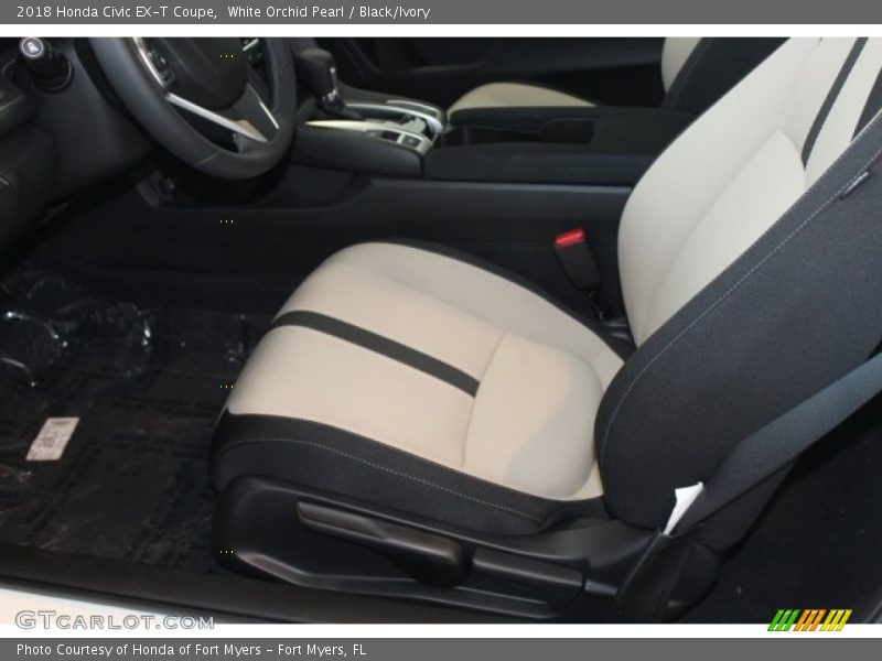 White Orchid Pearl / Black/Ivory 2018 Honda Civic EX-T Coupe
