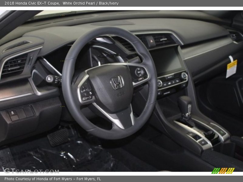 White Orchid Pearl / Black/Ivory 2018 Honda Civic EX-T Coupe