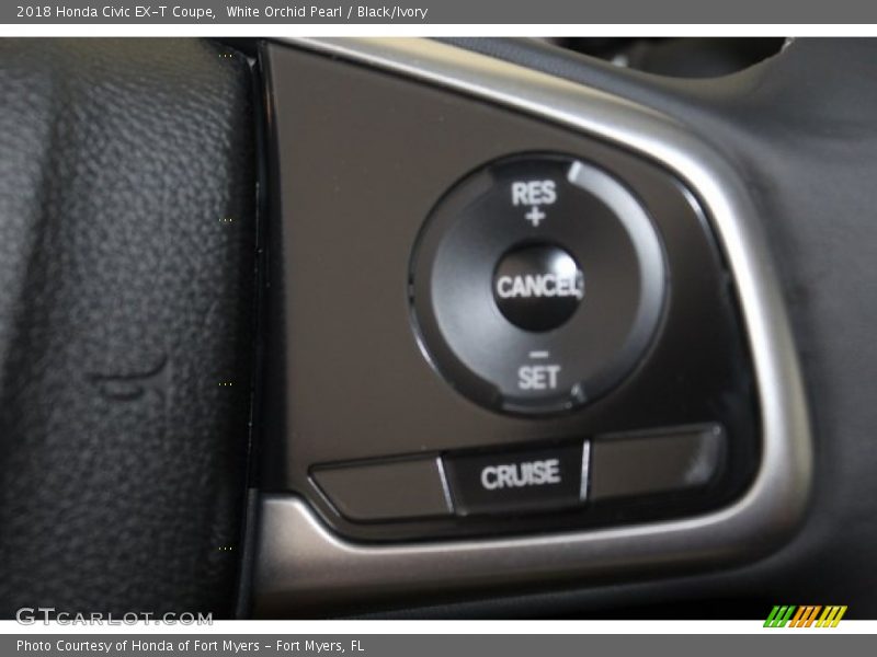 White Orchid Pearl / Black/Ivory 2018 Honda Civic EX-T Coupe