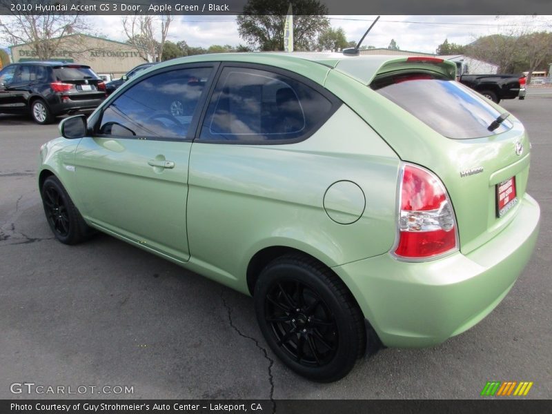 Apple Green / Black 2010 Hyundai Accent GS 3 Door