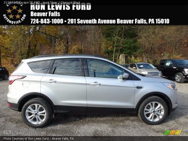 Ingot Silver / Charcoal Black 2018 Ford Escape SE 4WD