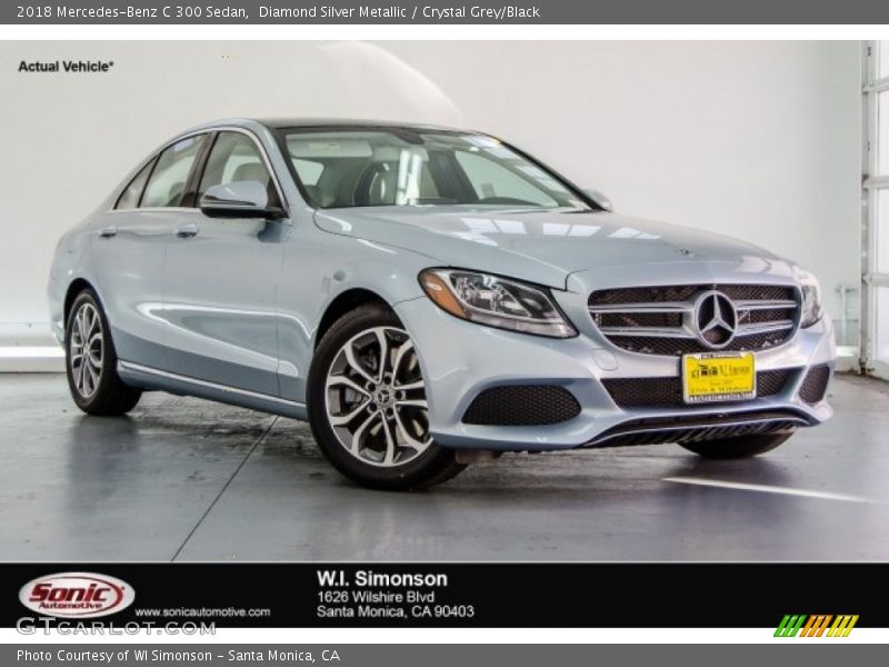 Diamond Silver Metallic / Crystal Grey/Black 2018 Mercedes-Benz C 300 Sedan