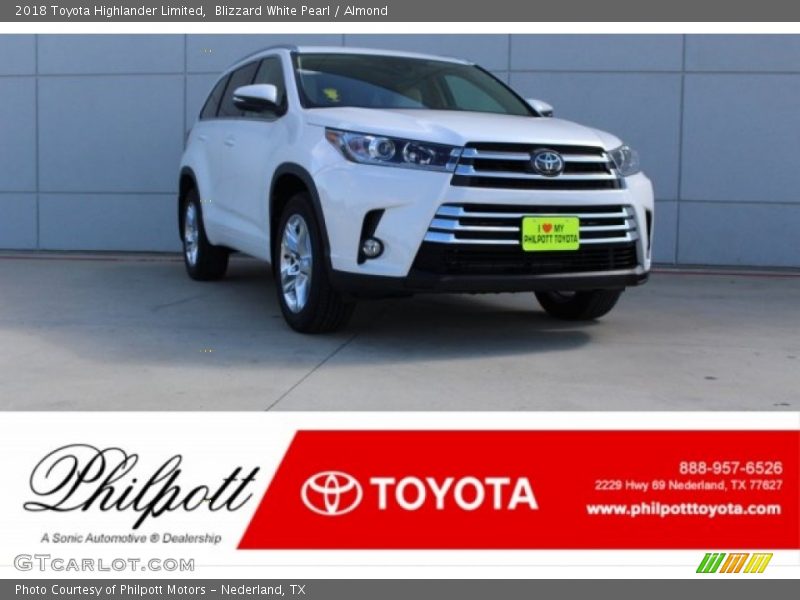 Blizzard White Pearl / Almond 2018 Toyota Highlander Limited